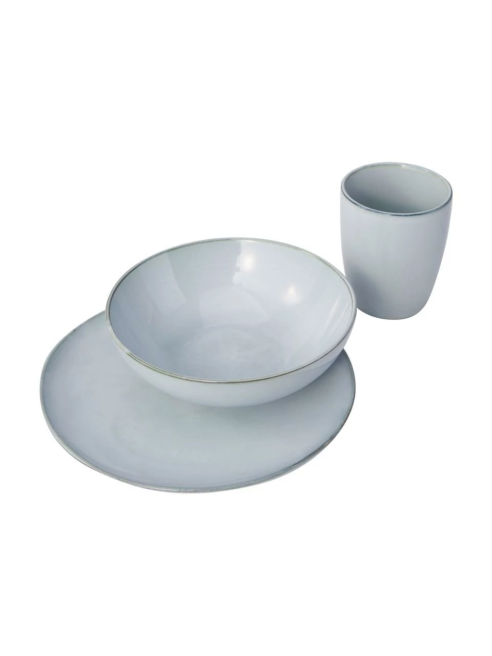 Westwing Collection Vaisselle à petit déjeuner bleu gris fait main Thalia, 4 personnes (12 élém.), Ø 23 x haut. 3 cm 8 Westwing Collection Vaisselle à petit déjeuner bleu gris fait main Thalia, 4 personnes (12 élém.), Ø 23 x haut. 3 cm – Image 6