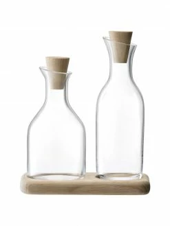 Lsa International Vase-doseur huile & vinaigre avec bouchon Serve, 3 élém., Lot de différentes tailles