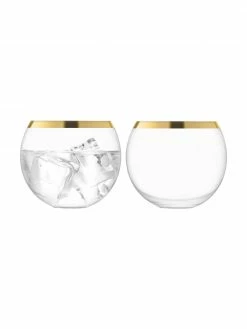 Lsa International Verre à cocktail soufflé bouche avec bord doré Luca, 2 pièces, Ø 9 x haut. 8 cm, 330 ml -Cuisine Soldes 2022 Verre a cocktail souffle bouche avec bord dore Luca 2 pieces 3