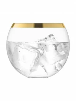 Lsa International Verre à cocktail soufflé bouche avec bord doré Luca, 2 pièces, Ø 9 x haut. 8 cm, 330 ml -Cuisine Soldes 2022 Verre a cocktail souffle bouche avec bord dore Luca 2 pieces 4