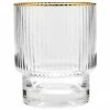 Westwing Collection Verre à eau artisanal à rebord doré Minna, 4 pièces, Ø 8 x haut. 10 cm, 300 ml -Cuisine Soldes 2022 Verre a eau artisanal a rebord dore Minna 4 pieces