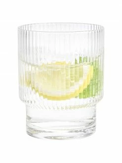 Westwing Collection Verre à eau artisanal surface rainurée Minna, 4 pièces, Ø 8 x haut. 10 cm, 300 ml -Cuisine Soldes 2022 Verre a eau artisanal surface rainuree Minna 4 pieces 3