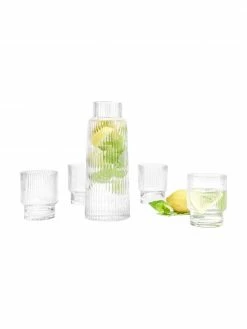 Westwing Collection Verre à eau artisanal surface rainurée Minna, 4 pièces, Ø 8 x haut. 10 cm, 300 ml -Cuisine Soldes 2022 Verre a eau artisanal surface rainuree Minna 4 pieces 5