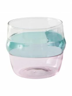 Verre à eau bleu/rose Lieke, 4 pièces, Ø 9 x haut. 8 cm, 350 ml