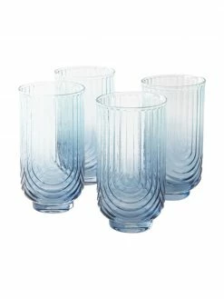 Verre à eau dégradé bleu/transparent Imani, 4 pièces, Ø 8 x haut. 14 cm, 450 ml -Cuisine Soldes 2022 Verre a eau degrade bleutransparent Imani 4 pieces 3
