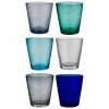 Villa D'Este Home Tivoli Verre à eau différents tons bleus avec bulles d'air emprisonné Baita, 6 élém., Ø 9 x haut. 10 cm -Cuisine Soldes 2022 Verre a eau differents tons bleus avec bulles dair emprisonne Baita 6 elem