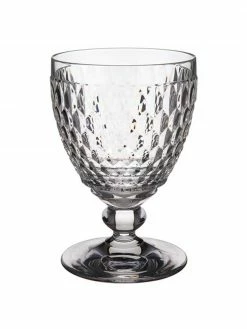 Villeroy & Boch Verre à eau en cristal à embossages décoratifs Boston, 4 pièces, Ø 10 x haut. 14 cm, 350 ml