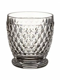 Villeroy & Boch Verre à eau en cristal à embossages décoratifs Boston, 4 pièces, Ø 9 x haut. 10 cm, 330 ml