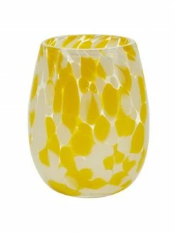 Verre à eau jaune Dots, 6 pièces, Ø 10 x haut. 21 cm, 400 ml