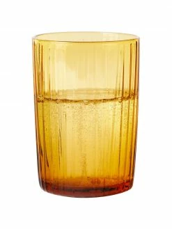 Bitz Verre à eau jaune relief rainuré Kusintha, 4 pièces, Ø 7 x haut. 10 cm -Cuisine Soldes 2022 Verre a eau jaune relief rainure Kusintha 4 pieces 3