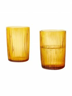 Bitz Verre à eau jaune relief rainuré Kusintha, 4 pièces, Ø 7 x haut. 10 cm -Cuisine Soldes 2022 Verre a eau jaune relief rainure Kusintha 4 pieces 4