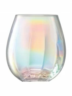 Lsa International Verre à eau nacré soufflé bouche Pearl, 4 élém., Ø 9 x haut. 10 cm, 425 ml