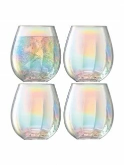 Lsa International Verre à eau nacré soufflé bouche Pearl, 4 élém., Ø 9 x haut. 10 cm, 425 ml -Cuisine Soldes 2022 Verre a eau nacre souffle bouche Pearl 4 elem 4