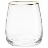 Westwing Collection Verre à eau soufflé bouche avec bord doré Ellery, 4 pièces, Ø 9 x haut. 10 cm