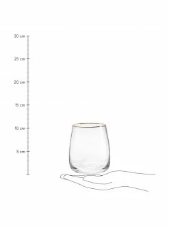 Westwing Collection Verre à eau soufflé bouche avec bord doré Ellery, 4 pièces, Ø 9 x haut. 10 cm -Cuisine Soldes 2022 Verre a eau souffle bouche avec bord dore Ellery 4 pieces 2