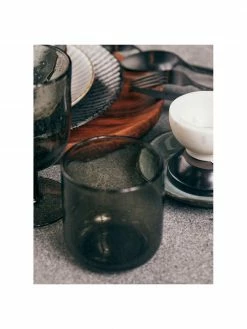 Verre à eau soufflé bouche gris Leyla, 6 pièces, Ø 8 x haut. 9 cm, 300 ml -Cuisine Soldes 2022 Verre a eau souffle bouche gris Leyla 6 pieces 3