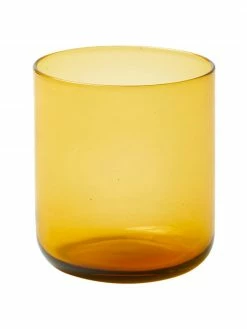 Bitossi Home Verre à eau soufflé bouche jaune Bloom, 6 pièces, Ø 7 x haut. 8 cm, 220 ml