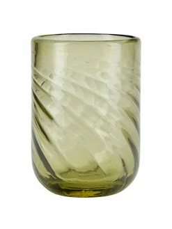 Verre à eau vert Twist, 4 pièces, Ø 8 x haut. 11 cm, 300 ml