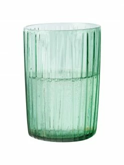 Bitz Verre à eau vert à relief rainuré Kusintha, 4 pièces, Ø 7 x haut. 10 cm -Cuisine Soldes 2022 Verre a eau vert a relief rainure Kusintha 4 pieces 2