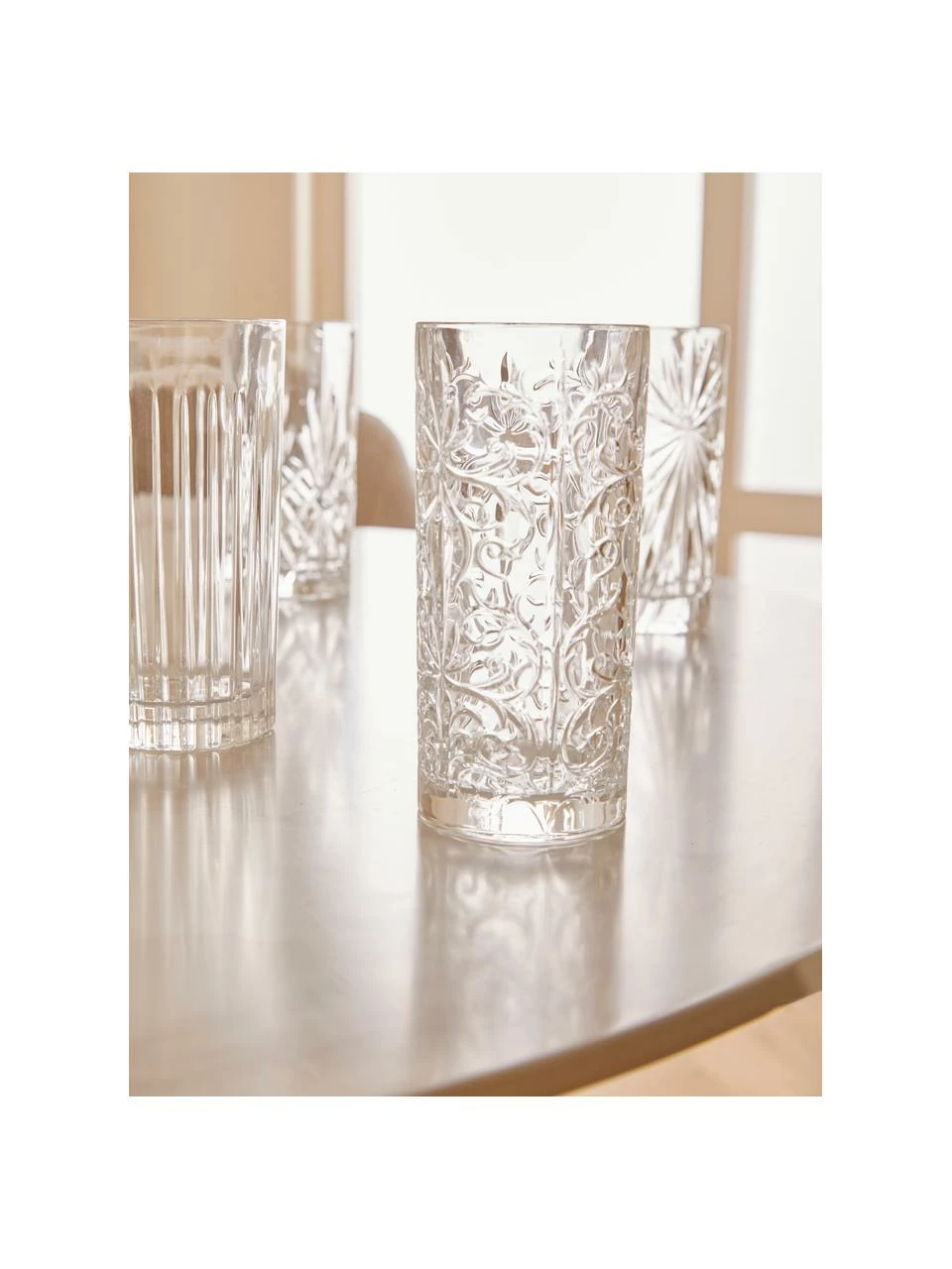 RCR Verre à long drink cristal avec embossage décoratif Bichiera, 4 élém., Ø 7 x haut. 15 cm, 360 ml 5 RCR Verre à long drink cristal avec embossage décoratif Bichiera, 4 élém., Ø 7 x haut. 15 cm, 360 ml – Image 3