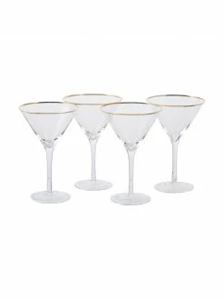 Ladelle Verre à martini transparent avec bord doré Chloe, 4 pièces, Ø 12 x haut. 19 cm -Cuisine Soldes 2022 Verre a martini transparent avec bord dore Chloe 4 pieces 2