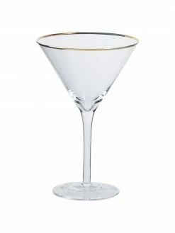 Ladelle Verre à martini transparent avec bord doré Chloe, 4 pièces, Ø 12 x haut. 19 cm