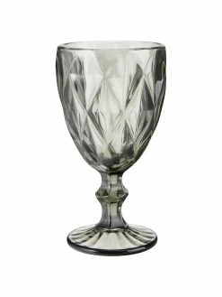 Westwing Collection Verre à vin avec embossage décoratif Colorado, 4 élém., Ø 9 x haut. 17 cm
