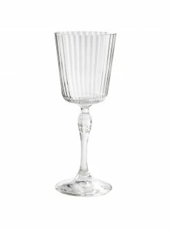 Verre à vin avec structure rainurée America's Cocktail, 4 pièces, Ø 8 x haut. 20 cm, 240 ml