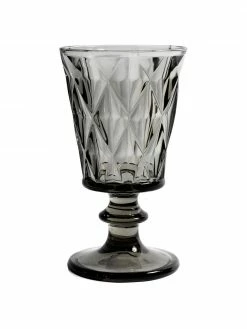 Nordal Verre à vin embossage décoratif Diamond, 6 pièces, Ø 9 x haut. 16 cm, 250 ml