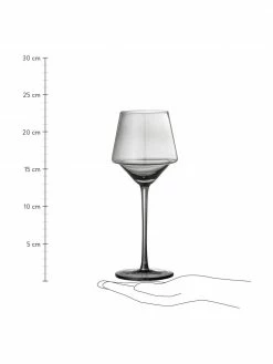 Bloomingville Verre à vin gris fumé Yvette, 4 pièces, Ø 9 x haut. 23 cm, 300 ml -Cuisine Soldes 2022 Verre a vin gris fume Yvette 4 pieces 2