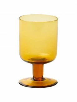 Bitossi Home Verre à vin jaune soufflé bouche Bloom, 6 pièces, Ø 7 x haut. 12 cm, 220 ml