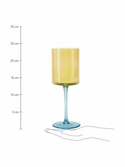 Verre à vin jaune/bleu Lilly, 2 pièces, Ø 9 x haut. 24 cm, 430 ml -Cuisine Soldes 2022 Verre a vin jaunebleu Lilly 2 pieces 2