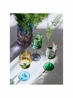 Verre à vin jaune/bleu Lilly, 2 pièces, Ø 9 x haut. 24 cm, 430 ml -Cuisine Soldes 2022 Verre a vin jaunebleu Lilly 2 pieces 4