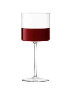 Lsa International Verre à vin rouge carré soufflé bouche Otis, 4 pièces, Ø 8 x haut. 19 cm, 310 ml