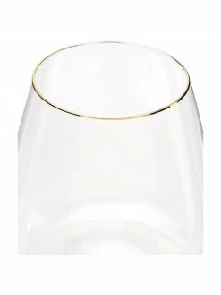 Westwing Collection Verre à vin rouge soufflé bouche avec bord doré Ellery, 4 pièces, Ø 11 x haut. 23 cm -Cuisine Soldes 2022 Verre a vin rouge souffle bouche avec bord dore Ellery 4 pieces 3