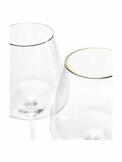 Westwing Collection Verre à vin rouge soufflé bouche avec bord doré Ellery, 4 pièces, Ø 11 x haut. 23 cm -Cuisine Soldes 2022 Verre a vin rouge souffle bouche avec bord dore Ellery 4 pieces 4