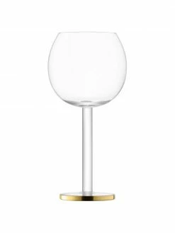Lsa International Verre à vin soufflé bouche avec bord doré Luca, 2 pièces, Ø 9 x haut. 19 cm, 320 ml
