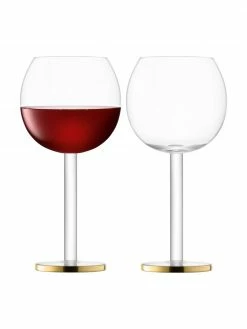 Lsa International Verre à vin soufflé bouche avec bord doré Luca, 2 pièces, Ø 9 x haut. 19 cm, 320 ml -Cuisine Soldes 2022 Verre a vin souffle bouche avec bord dore Luca 2 pieces 4