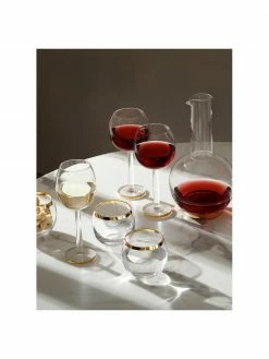 Lsa International Verre à vin soufflé bouche avec bord doré Luca, 2 pièces, Ø 9 x haut. 19 cm, 320 ml -Cuisine Soldes 2022 Verre a vin souffle bouche avec bord dore Luca 2 pieces 5