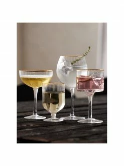 Lyngby Verre à vin soufflé bouche avec bord doré Palermo, 4 pièces, Ø 10 x haut. 17 cm, 320 ml -Cuisine Soldes 2022 Verre a vin souffle bouche avec bord dore Palermo 4 pieces 2