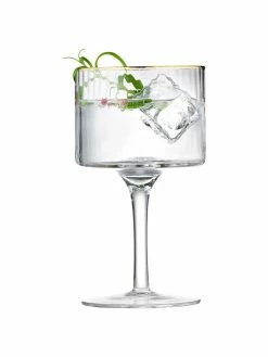 Lyngby Verre à vin soufflé bouche avec bord doré Palermo, 4 pièces, Ø 10 x haut. 17 cm, 320 ml