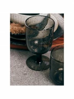 Verre à vin soufflé bouche gris Leyla, 6 pièces, Ø 8 x haut. 14 cm, 320 ml -Cuisine Soldes 2022 Verre a vin souffle bouche gris Leyla 6 pieces 3