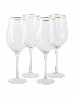 Ladelle Verre à vin transparent avec bord doré Chloe, 4 pièces, Ø 9 x haut. 26 cm 8 Ladelle Verre à vin transparent avec bord doré Chloe, 4 pièces, Ø 9 x haut. 26 cm -Cuisine Soldes 2022 Verre a vin transparent avec bord dore Chloe 4 pieces 2
