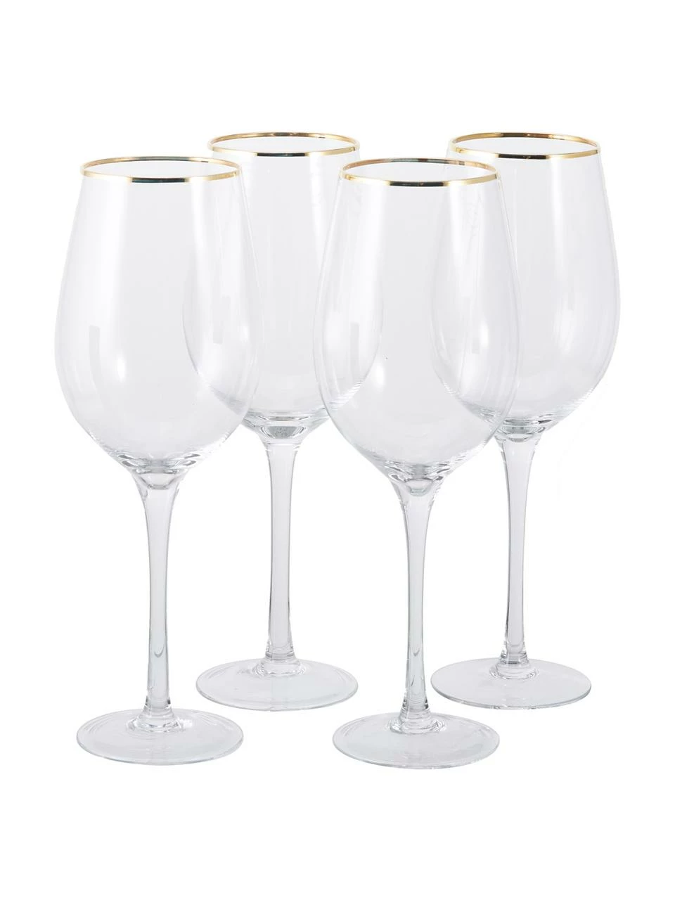 Ladelle Verre à vin transparent avec bord doré Chloe, 4 pièces, Ø 9 x haut. 26 cm 5 Ladelle Verre à vin transparent avec bord doré Chloe, 4 pièces, Ø 9 x haut. 26 cm – Image 3