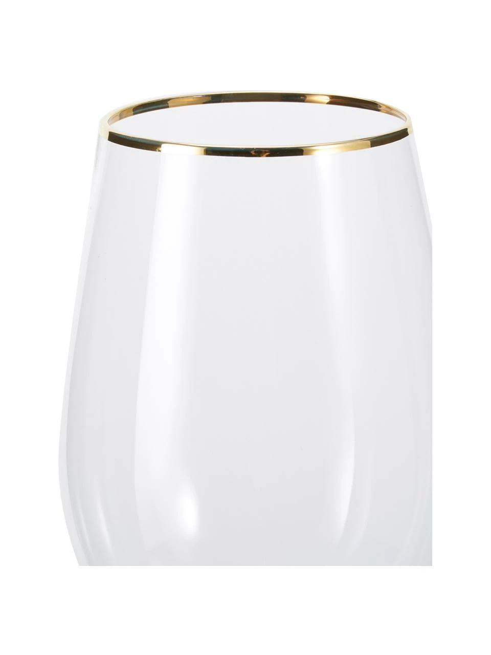 Ladelle Verre à vin transparent avec bord doré Chloe, 4 pièces, Ø 9 x haut. 26 cm 6 Ladelle Verre à vin transparent avec bord doré Chloe, 4 pièces, Ø 9 x haut. 26 cm – Image 4