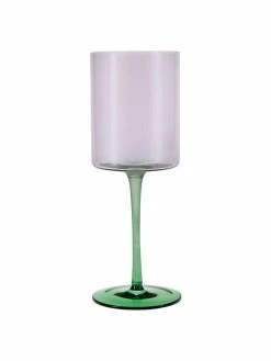 Verre à vin vert/lilas Lilly, 2 pièces, Ø 9 x haut. 24 cm, 430 ml