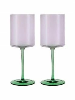 Verre à vin vert/lilas Lilly, 2 pièces, Ø 9 x haut. 24 cm, 430 ml -Cuisine Soldes 2022 Verre a vin vertlilas Lilly 2 pieces 3