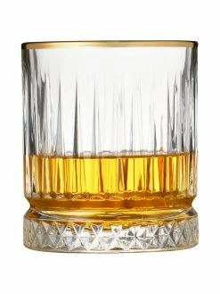 Lyngby Verre à whisky avec bord doré Firenze, 4 pièces, Ø 9 x haut. 10 cm, 350 ml