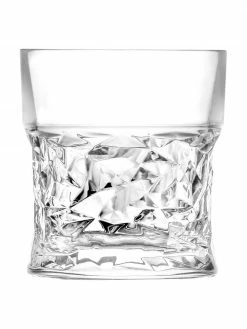 RCR Verre à whisky cristal à motifs géométriques embossés Bicchiero, 6 pièces, Ø 9 x haut. 10 cm, 320 ml