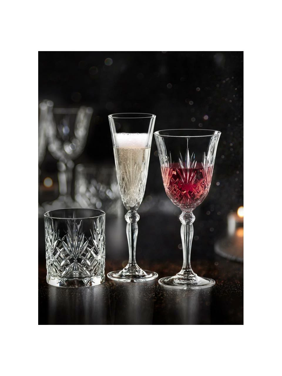 RCR Verre cristal avec relief Melodia, 18 élém. (6 personnes), Lot de différentes tailles 4 RCR Verre cristal avec relief Melodia, 18 élém. (6 personnes), Lot de différentes tailles – Image 2